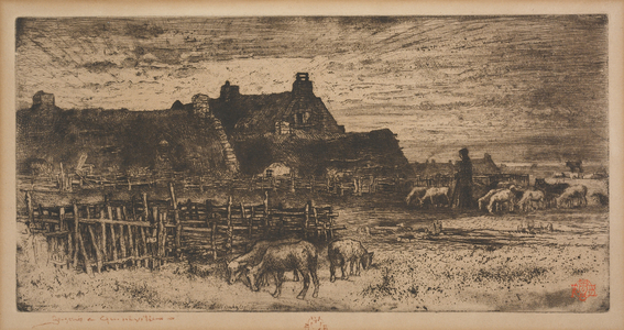 The Shepherdesses, Sunset, c.1881 (etching & drypoint on paper) 