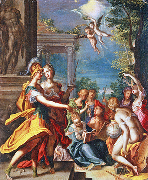 Minerva introducing Painting to the Liberal Arts, before 1598 (oil on copper)