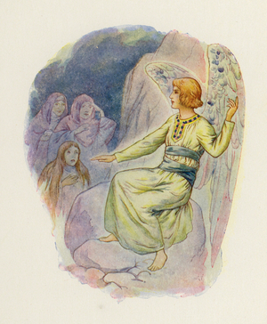 "Why seek ye the living among the dead?" (colour litho)