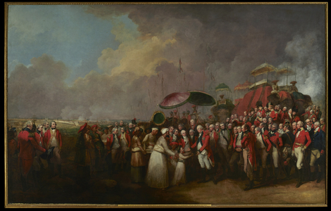 Marquess Cornwallis Receiving the Hostage Princes of Mysore Before Seringapatam (oil on canvas)