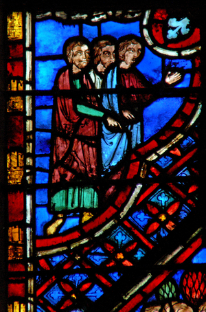 Window w2  the Israelites at the rock of Horeb Ex XVII 35 (stained glass)