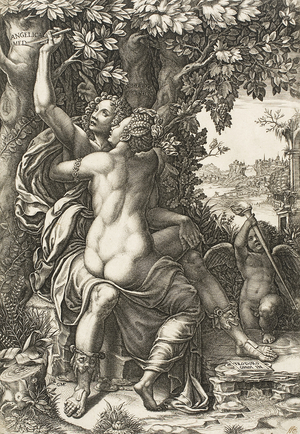 Angelica and Medoro, c.1570 (engraving, printed in black, on paper)