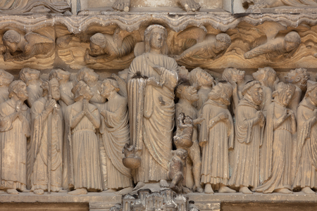 Cathedral (Cathédrale Notre-Dame). South porch. Central part. The linteau.