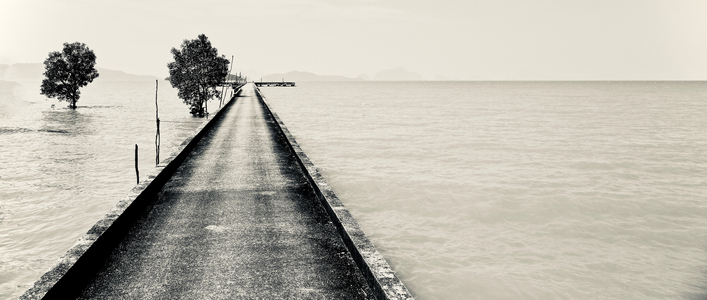 Black And White Pier Phuket, 2017 (b/w photo)
