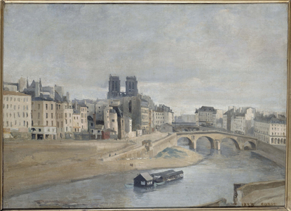 The Quai des Orfèvres and Pont Saint Michel, 1833 (oil on paper on canvas)
