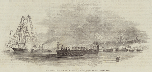 Her Majesty landing at the Isle of Wight (engraving)