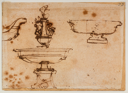 Three fountain designs, 1521 (drawing)