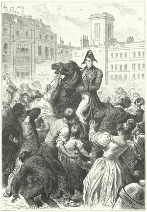 The Duke of Welligton caught up in a riot (engraving)