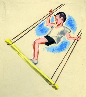 Illustration from 'The Rain Went for a Walk' by Emma Moshkovskaya, 1963 (gouache on paper)