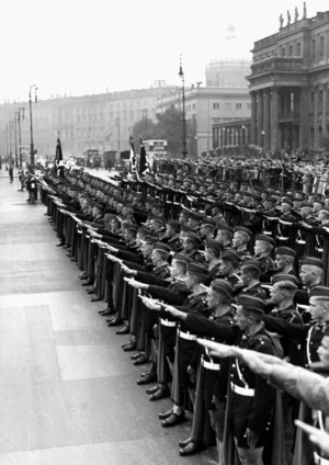 Hitler Youth event at the memorial in Berlin, 1937 (b/w photo)