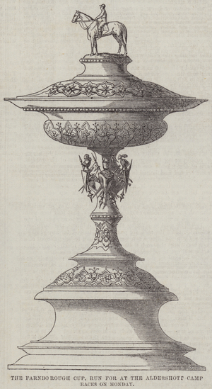 The Farnbo Rough Cup, run for at the Aldershott Camp Races on Monday (engraving)