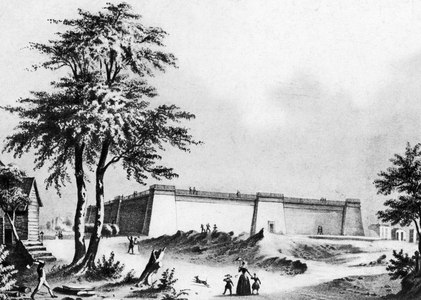 Fortress in New York about 1850 (b/w photo)
