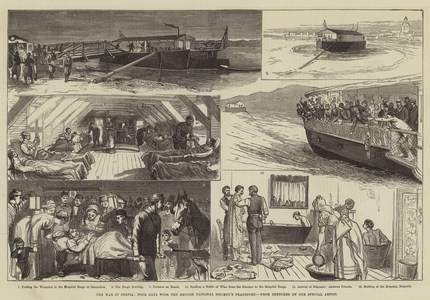 The War in Servia, Four Days with the British National Society's Transport (engraving)
