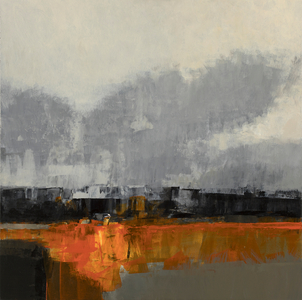 Moorland - Bracken, 2017 (mixed media on panel)