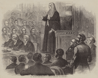 The Speaker of the House of Commons announcing his Retirement (engraving)