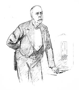 James Pitkin demonstrating his Portable Electric Lamp.