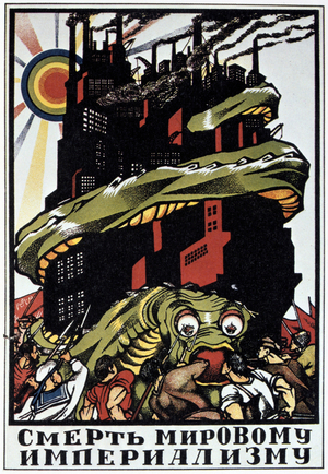 Death to the World Imperialist Monster', 1919. Soviet propaganda poster by Dmitry Moor (Orlov).