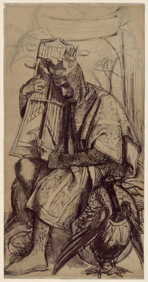 David as King, 1860 (mixed media on paper)