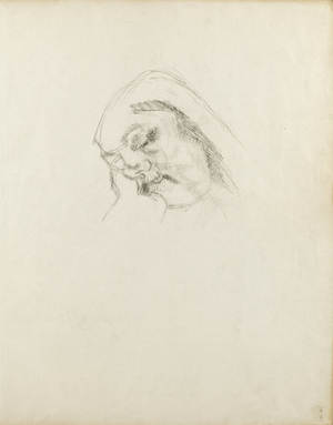 Drawing for Sleeping by the Lion Carpet, c.1996 (charcoal on paper)
