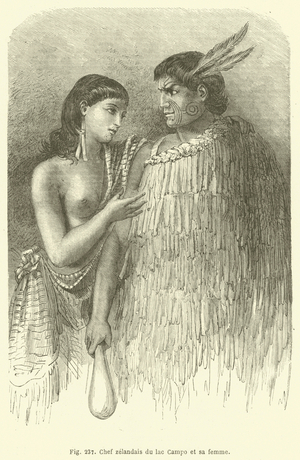 Chef zelandais du lac Campo et sa femme (engraving)