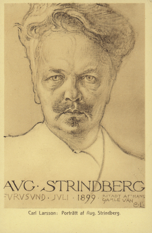 August Strindberg (1849-1912), Swedish playwright, novelist, poet and artist, 1899 (litho)