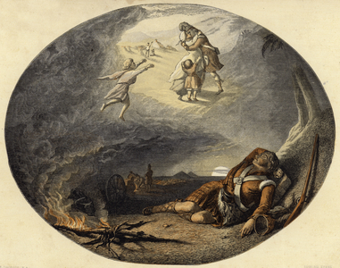 The Soldier's Dream (coloured engraving)