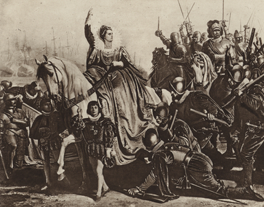 Queen Elizabeth at Tilbury (photogravure)