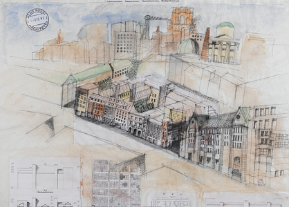 Berlin, 1992 (watercolor, collage and ink on paper)