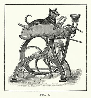 Driving a Sewing Machine by Dog-Power (engraving)