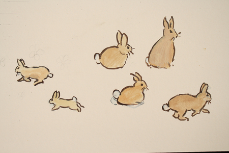 Rabbits, 2017 (acrylic on card)