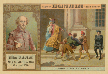 Othello, Chocolat Poulain Orange trade card (colour litho)