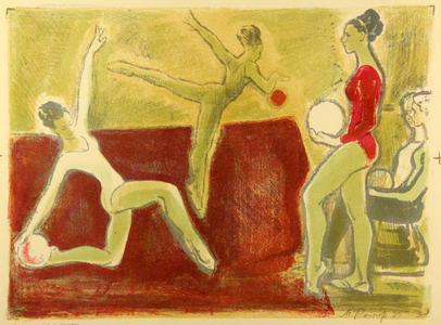Exercise with Ball, 1980 (colour litho)