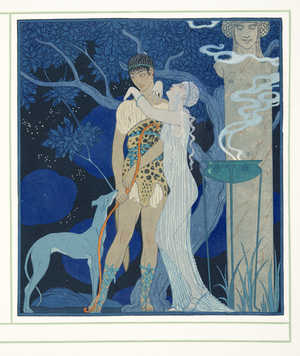 Phedre et Hippolyte, from Personages de Comedie, pub. 1922 (pochoir print)
