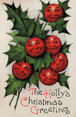 The Hollys Christmas Greeting (colour litho)
