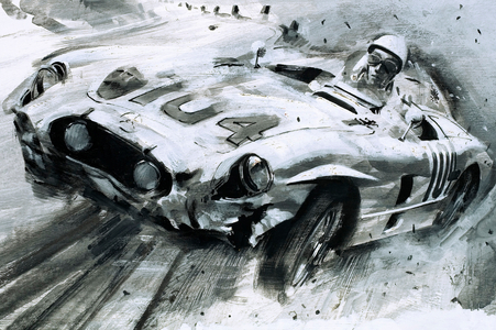 Stirling Moss (gouache on paper)