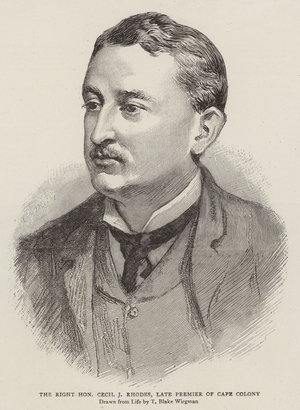 The Right Honourable Cecil J Rhodes, Late Premier of Cape Colony (engraving)