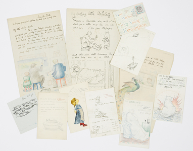 Letter to the artist's granddaughter Angela Thirkell (pencil on paper)