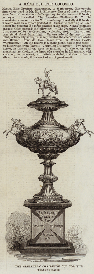 The Crusaders' Challenge Cup for the Colombo Races (engraving)