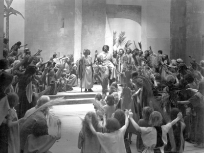 Passion play in Oberammergau (1934) (b/w photo)