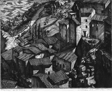 Italian Hill Town (etching)