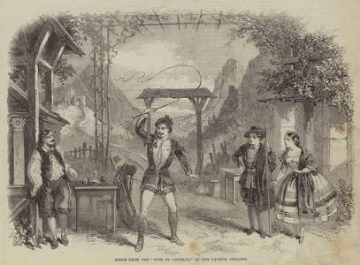Scene from the "Rose of Castille," at the Lyceum Theatre (engraving)