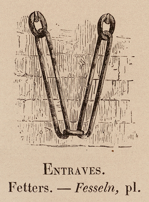 Le Vocabulaire Illustre: Entraves; Fetters; Fesseln (engraving)