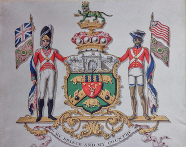 Coat of Arms of Lord Harris, Seringapatnam, Mysore, Karnataka, India, 1978 (photo)