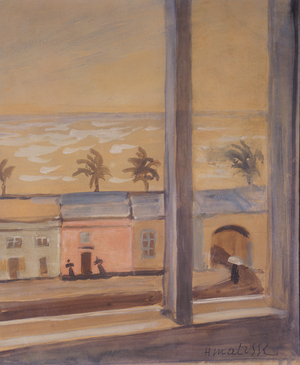 View from a Window in Nice, 1923 (gouache & w/c on board)