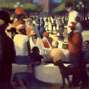 Study Washington Square Chess Players, 1986 (oil painting)