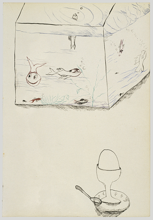 Boiled Egg and Fish Tank, 1940 (ink on paper)