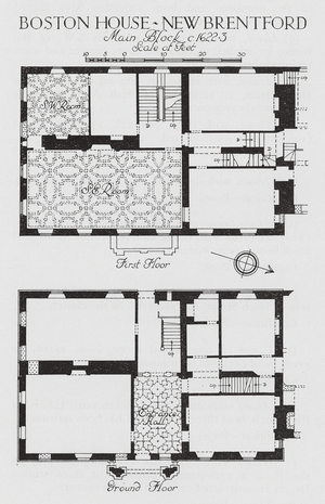 Boston House, New Brentford, Main Block, c 1622-1623 (litho)