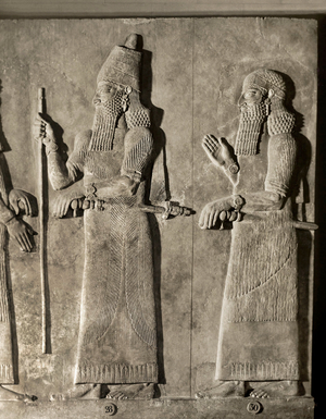 King Sargon II of Assyria and his Vizier …