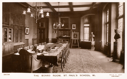 The board room of St Paul's School (b/w photo)