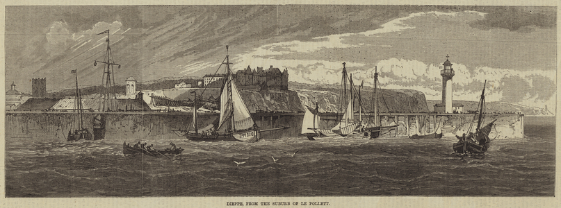 Dieppe, from the Suburb of Le Pollett (engraving)